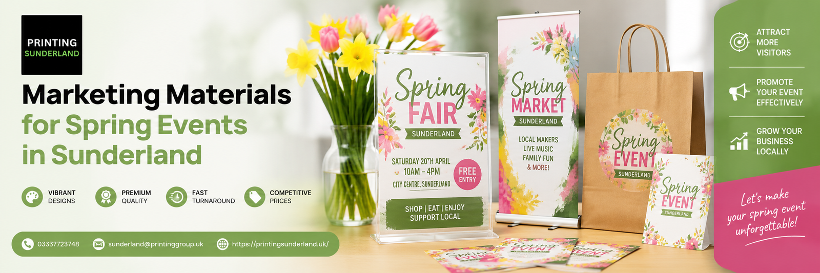Marketing Materials for Spring Events in Sunderland